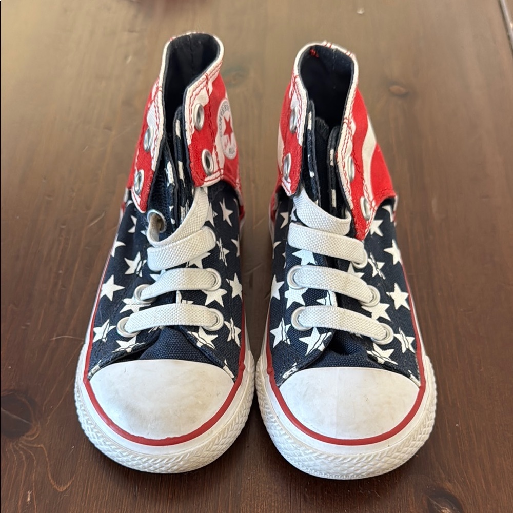 Converse Red and White High-Top Sneakers